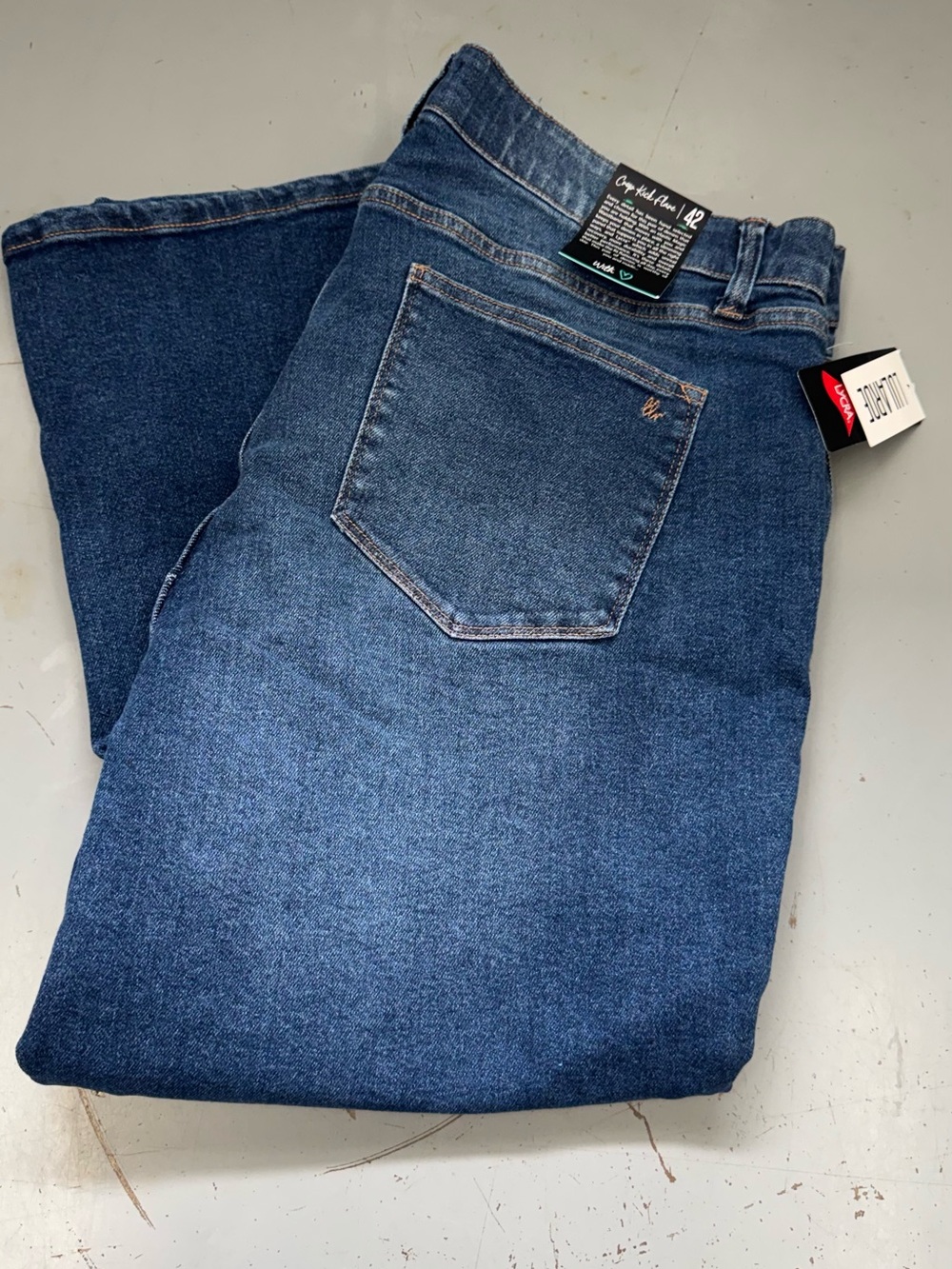 LuLaRoe Jeans Womens Crop Kick Flare Size 42 Magic Waistband Denim Stretch New